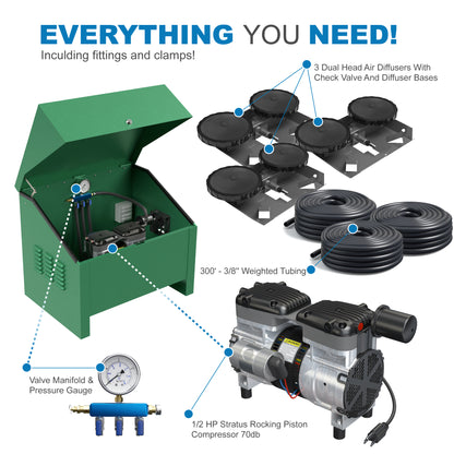 AirPro Deluxe Pond Aerator Kit - up to 3 Acre Ponds