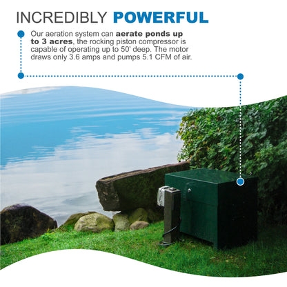 AirPro Deluxe Pond Aerator Kit - up to 3 Acre Ponds