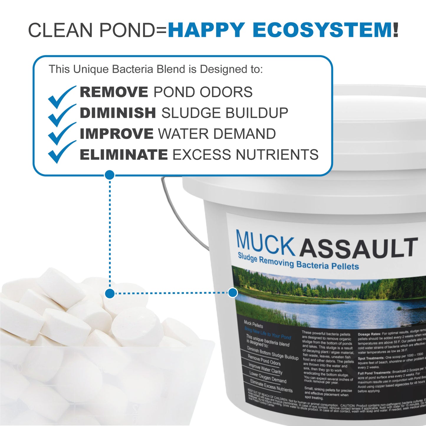 Muck Assault Sludge Remover Pellets - Living Water Aeration