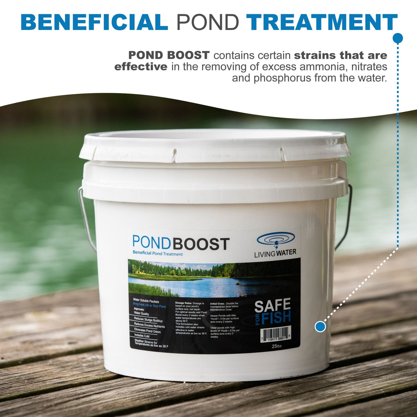 Pond Boost Beneficial Bacteria - Living Water Aeration