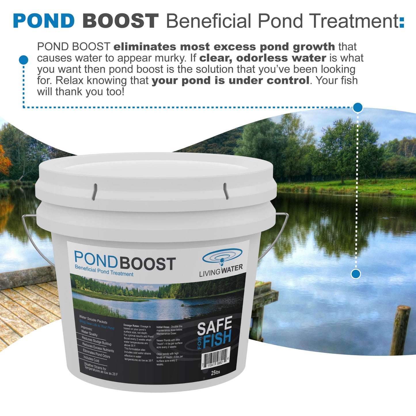 Pond Boost Beneficial Bacteria - Living Water Aeration