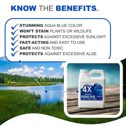 TruBlu Concentrated Aqua Blue Pond Dye - Living Water Aeration