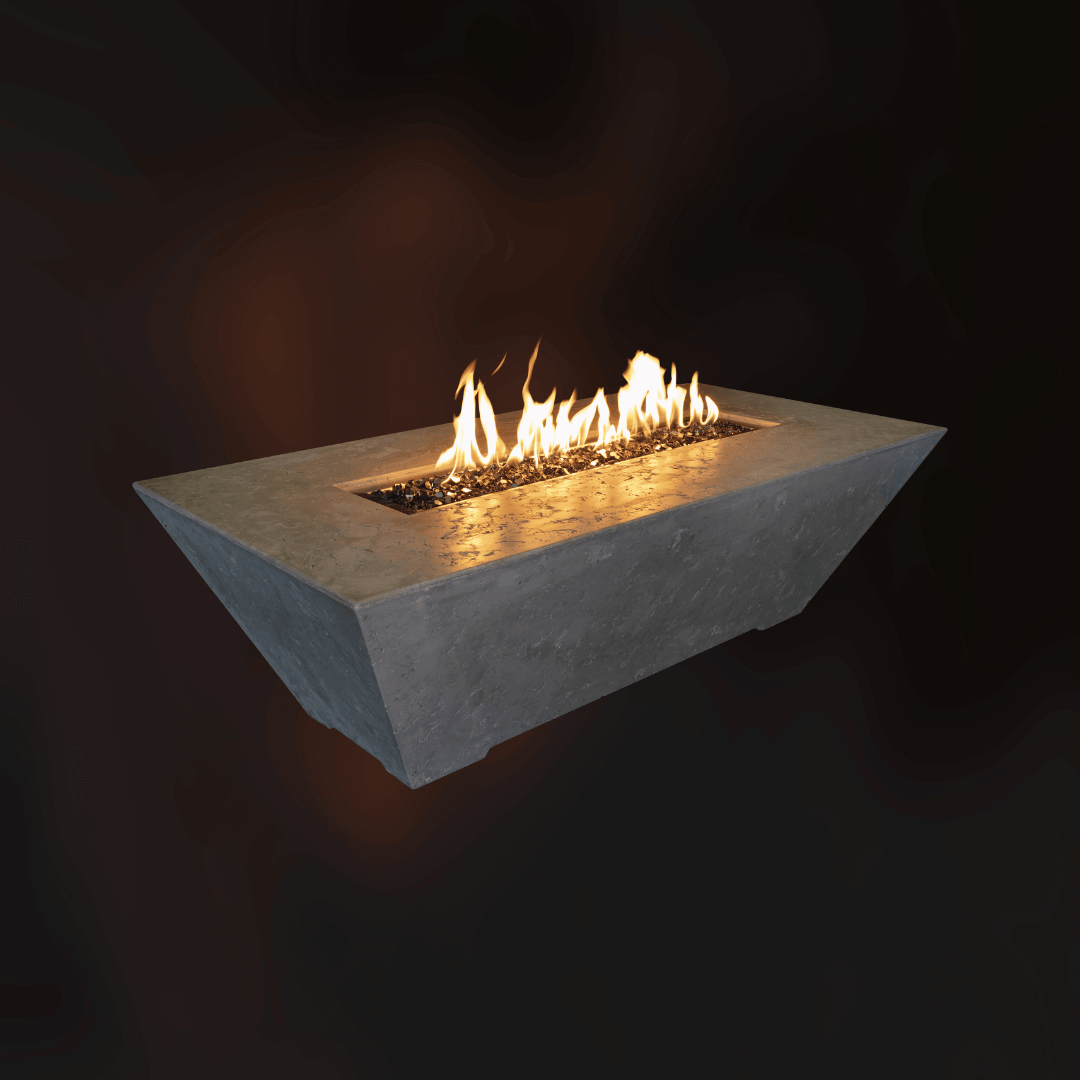 Rectangular Fire Feature 60 inch GFRC rectangle fire pit | Geo 60