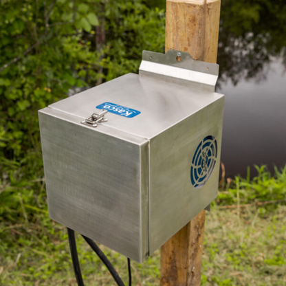 Close-up of Kasco Home Series Diffused Aeration Systems diffuser design, highlighting efficient air bubble generation for effective pond aeration.