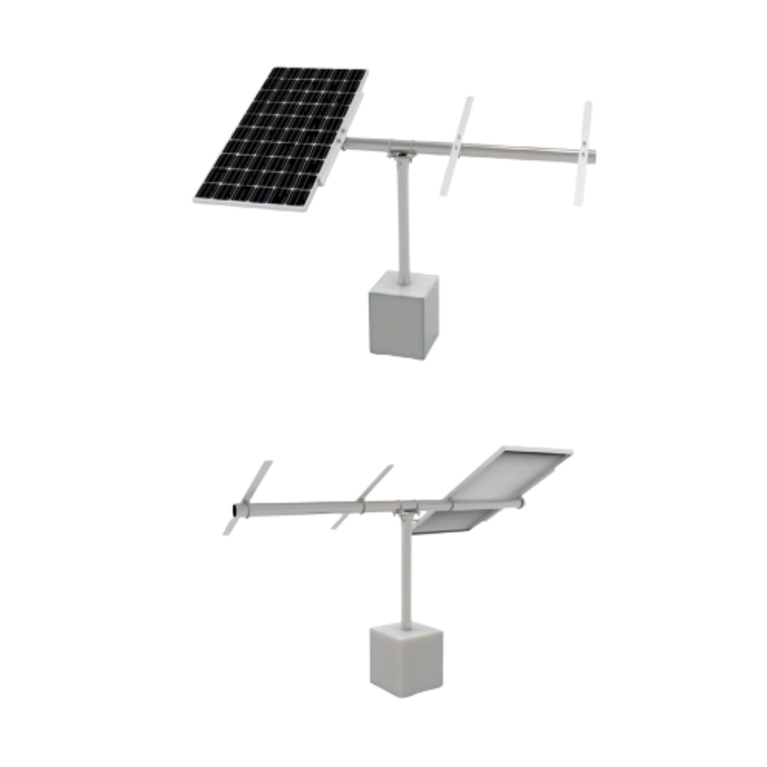 Product sizing chart for Pole Mounts for Solar Panels, displaying dimensions and compatibility details for the EAGLE 72HM G2 solar panel.