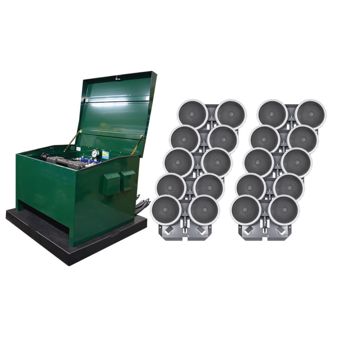 2HP High Pressure Rocking Piston 10 Diffuser Aeration System featuring SRC2002 compressor for efficient deep water aeration.
