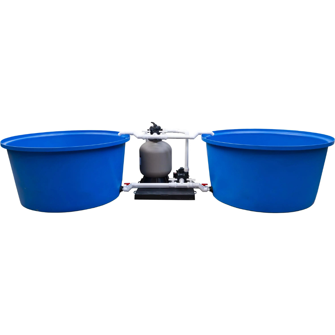 Fish System Tank designed by Easypro, holds up to 150lbs of fish, featuring efficient filtration ideal for classrooms and aquaponics.