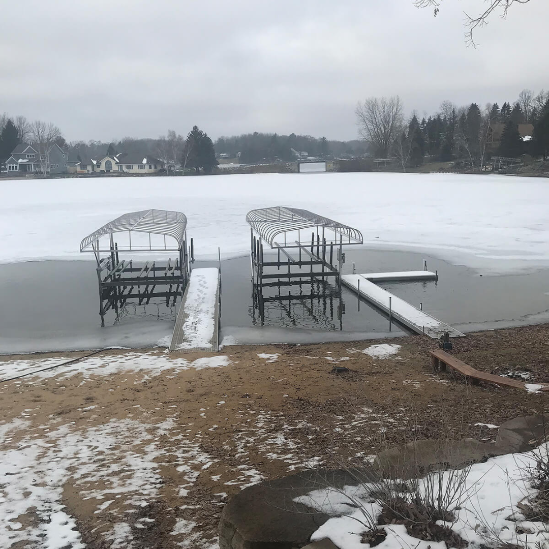 Air De-Icing System for Shallow Water – up to 30′ dock