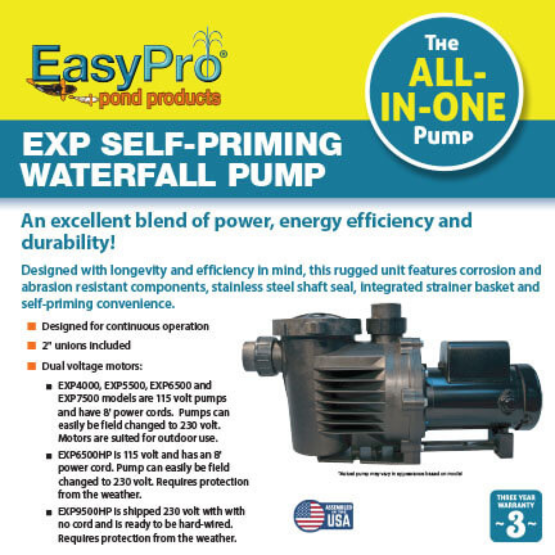 EXP Self-Priming - Low Head External Pump - 4000 to 9500 GPH