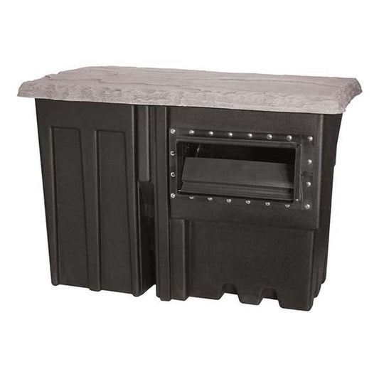 EasyPro Pro-Series PS2FB large pond skimmer with filter pad, black skimmer box with faux-rock lid