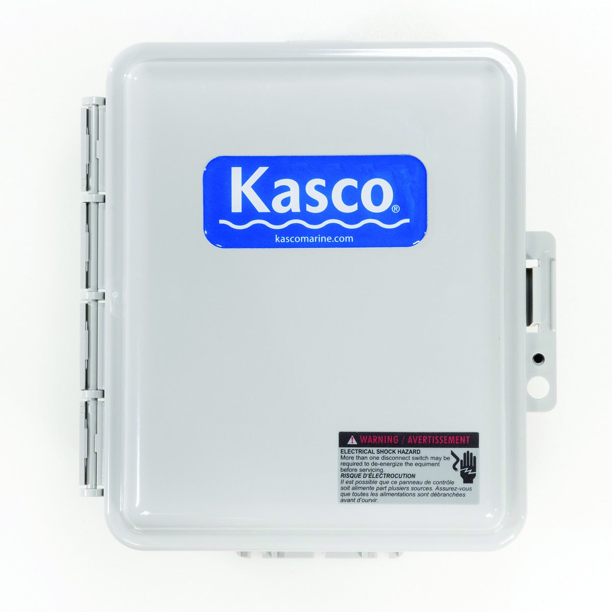 Kasco C-20 de-icer time and temperature controller, closed weatherproof enclosure with Kasco logo