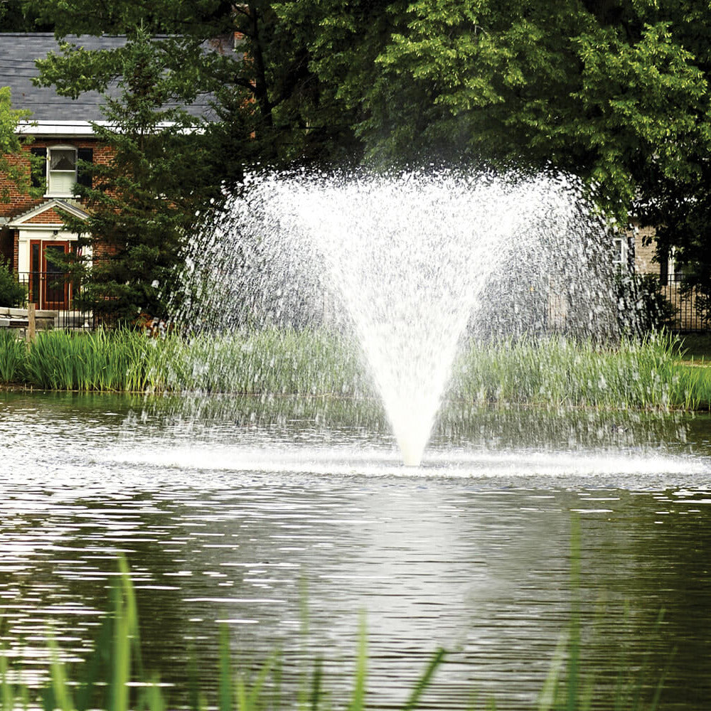 Otterbine Gemini aerating pond fountain, wide V-shaped twin spray – view 2