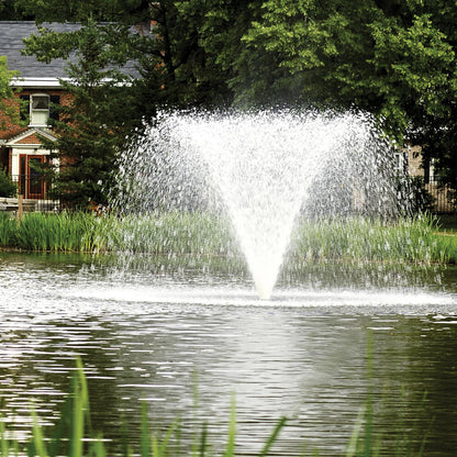 Otterbine Gemini aerating pond fountain, wide V-shaped twin spray – view 2