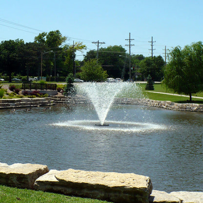 Otterbine Gemini aerating pond fountain, wide V-shaped twin spray – view 4