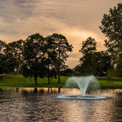Otterbine Gemini aerating pond fountain, wide V-shaped twin spray – view 5