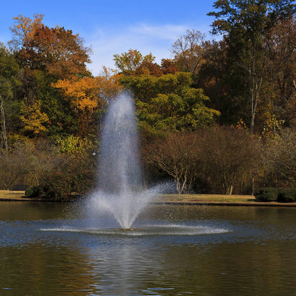 Otterbine Phoenix aerating pond fountain, tall feathered plume spray – view 2