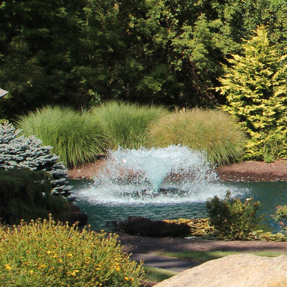 Otterbine Saturn aerating pond fountain, low wide umbrella spray – view 4