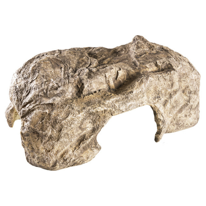 Alt Tag: Rock Fish Cave molded rock shelter with multiple entrances, realistic stone look, durable poly resin fish hideout for ponds