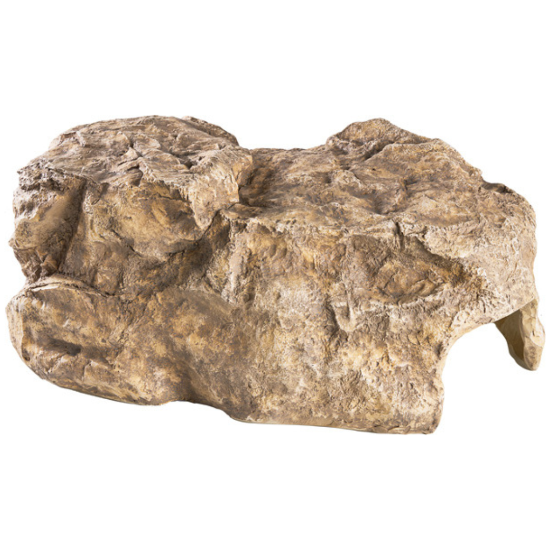 Alt Tag: Rock Fish Cave molded realistic rock shelter for pond fish hideout with multiple entrances, durable poly resin construction