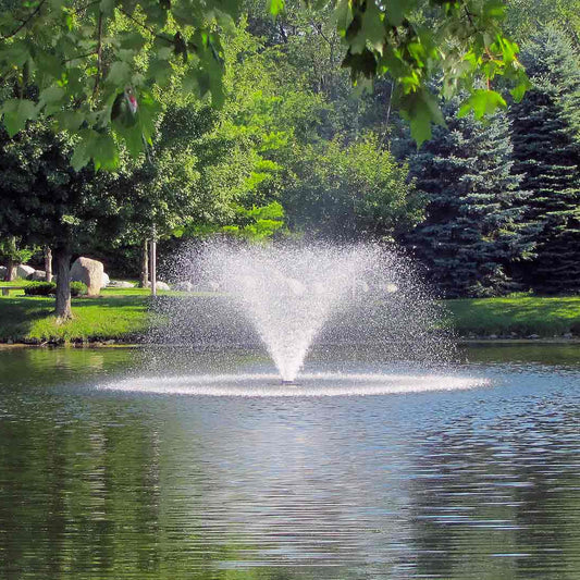 Scott Aerator DA-20 2 HP display aerator fountain on a residential pond