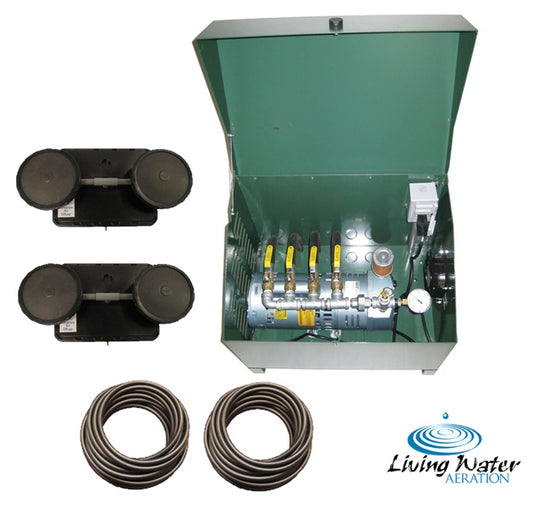 AirPro 1/4 HP Rotary Vane Pond Aerator Kit - 1 to 2 Acre Ponds - Living Water Aeration