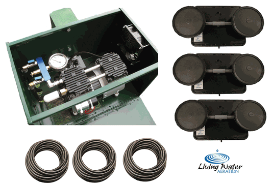 AirPro 1/2 HP Rocking Piston Pond Aerator Kit - up to 3 Acre Ponds - Living Water Aeration